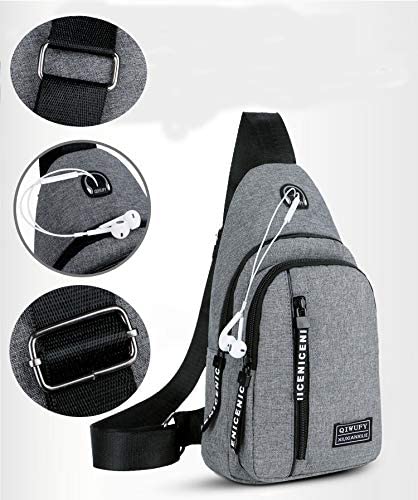 Small Sling Bag Crossbody Chest Shoulder Water Resistant Purse One Strap Travel Bag for Men Women Boys With Earphone Hole - Image 4